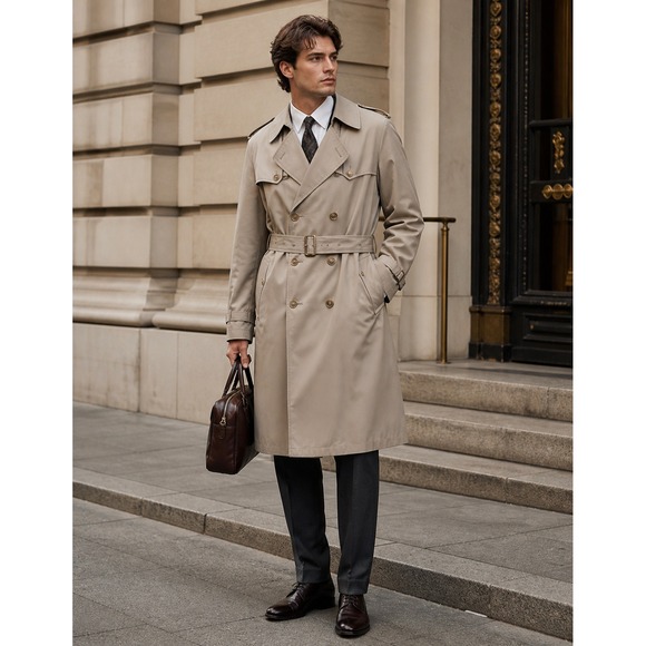 Christian Dior Other - Christian Dior Trench Coat Mens 44R Tan Double Breasted Belted Old Money Luxury